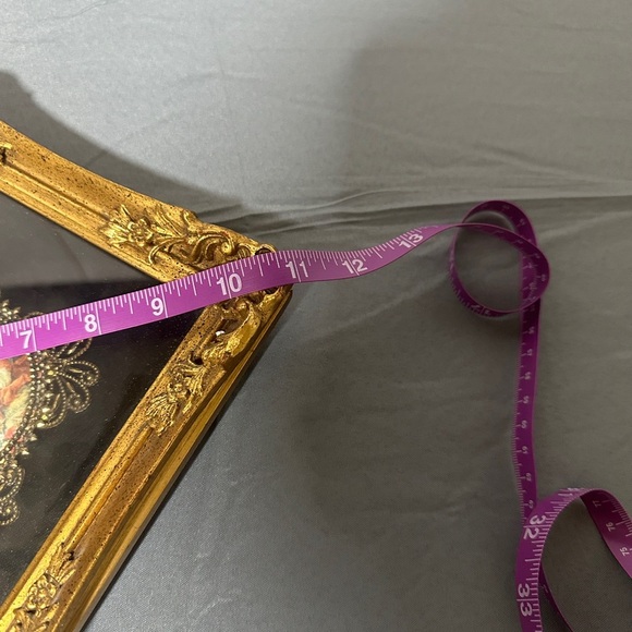 Vintage Victorian Florentine Gold Gilted Leaf Italian Octagon Wall Art - Picture 4 of 4